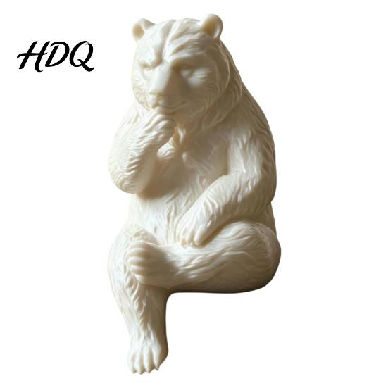 Creative Gifts for Animal Lovers 3D Print Bear Figurine Statue Matte Resin Relief Sculpture Nordic Office Desk Aesthetic Decorations Minimalist