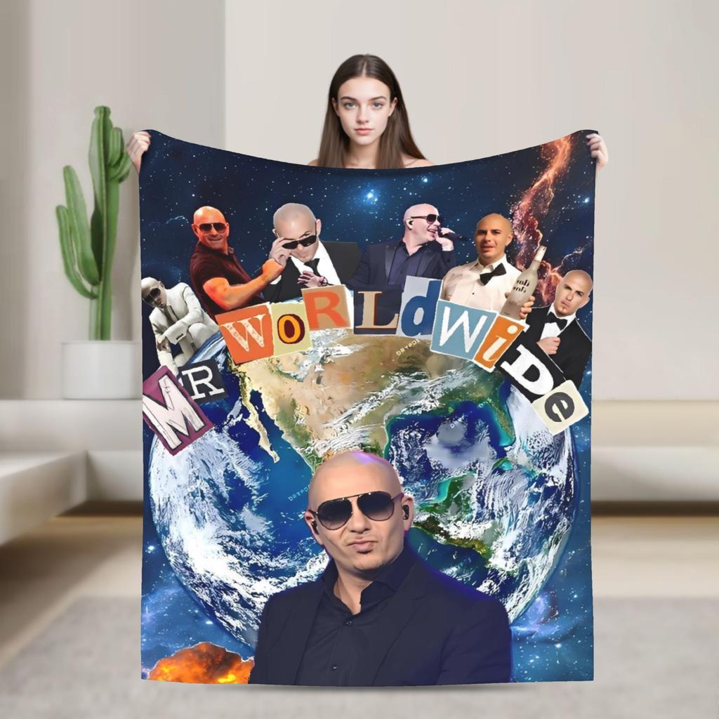 Pitbull Pan. Celosvětové legrační meme deky Teplé měkké plyšové přehozy pro domácí dekoraci Cestování Kancelář Flanelové přehozy na postel Postel
