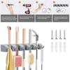Magic Plastic Mop Holder Broom Hanger Mop Storage Rack Wall Mounted Mop Holder Multi‑Functional Kitchen Household Tools JYSNJ03