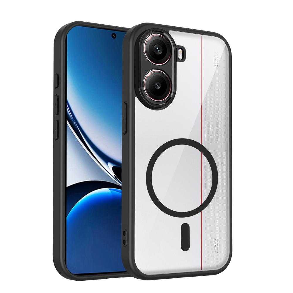 KEYSION Transparent Magnetic Phone Case for Xiaomi POCO X7 Pro Soft Silicone+PC HD Clear Shockproof Back Cover for Redmi Turbo 4