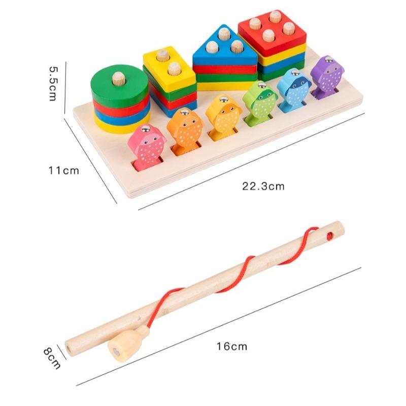Non-Toxic Montessori Early Education Geometric Shape Blocks Matching Cognitive Toys For 1-2 Years Old Babies Assembly Color Shape Games