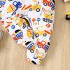 Newborn Baby Truck Long Sleeve Romper Baby-boys Sleep And Play Pjs Cartoon Pattern For 1-24 Months