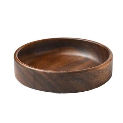 Stackable Solid Wood Bowl Round Smooth Surface Wooden Salad Plate Multi-purpose Handmade Snack Serving Tray Kitchen Utensils