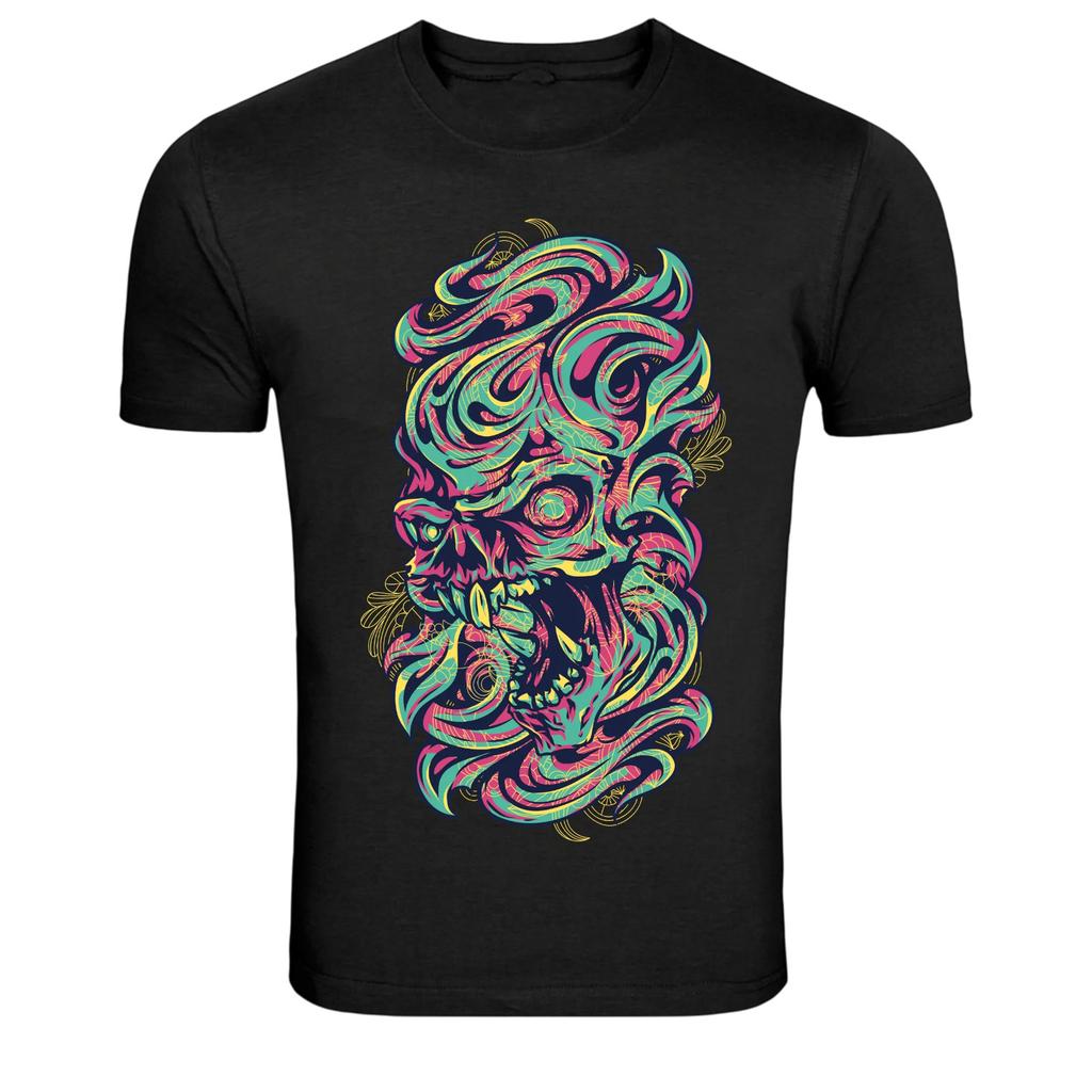 Colorful Psychedelic Zombie Monster Graphic T-Shirt