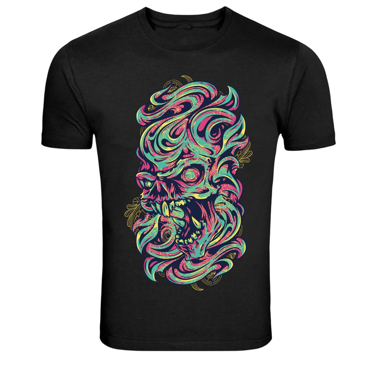 

Colorful Psychedelic Zombie Monster Graphic T-Shirt 5XL різнокольоровий