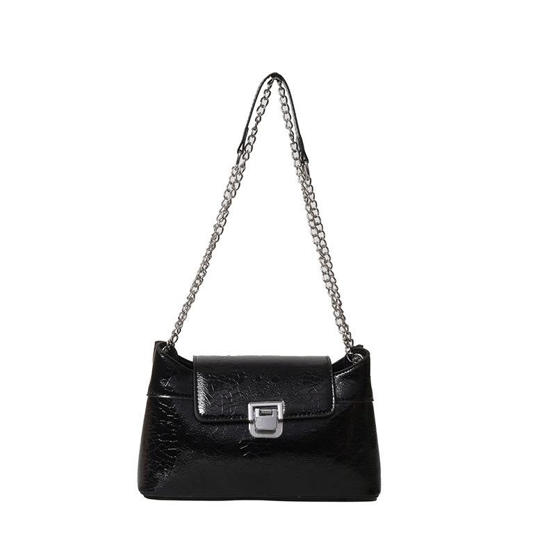 Stylish and simple small square bag women's new high-end retro solid color versatile shoulder messenger handbag