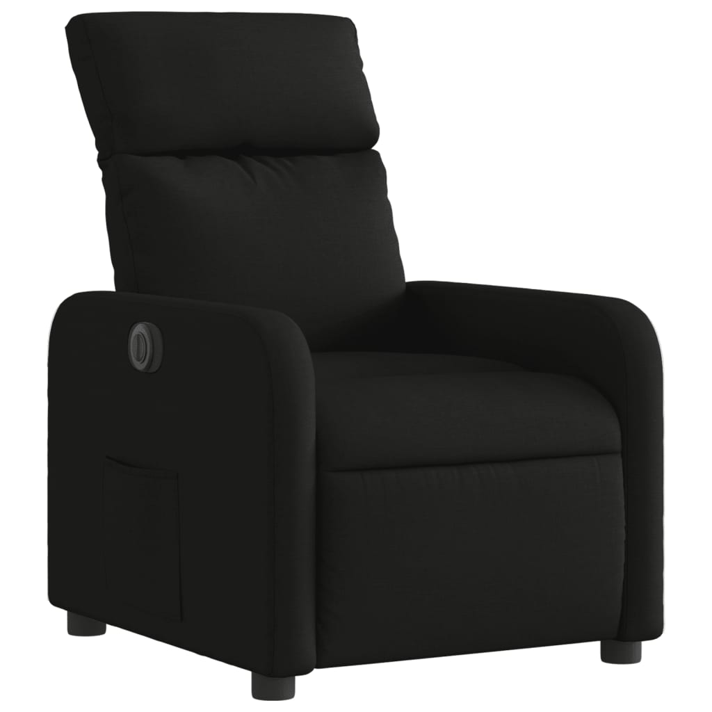 Vidaxl Electric Recliner Armchair, Black, Fabric Upholstered