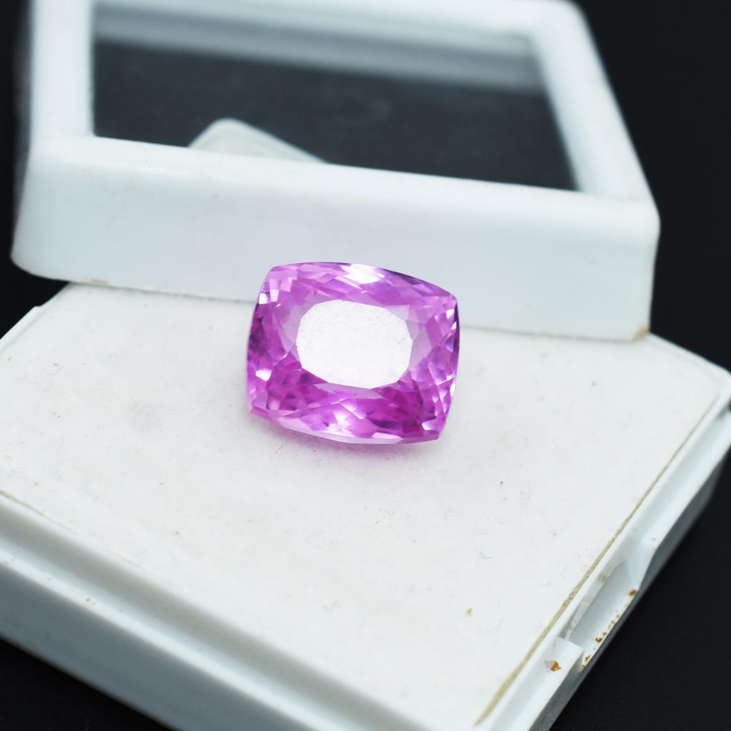 Natural Pink Sapphire 13.8ct Cushion Cut Certified Loose Gemstone