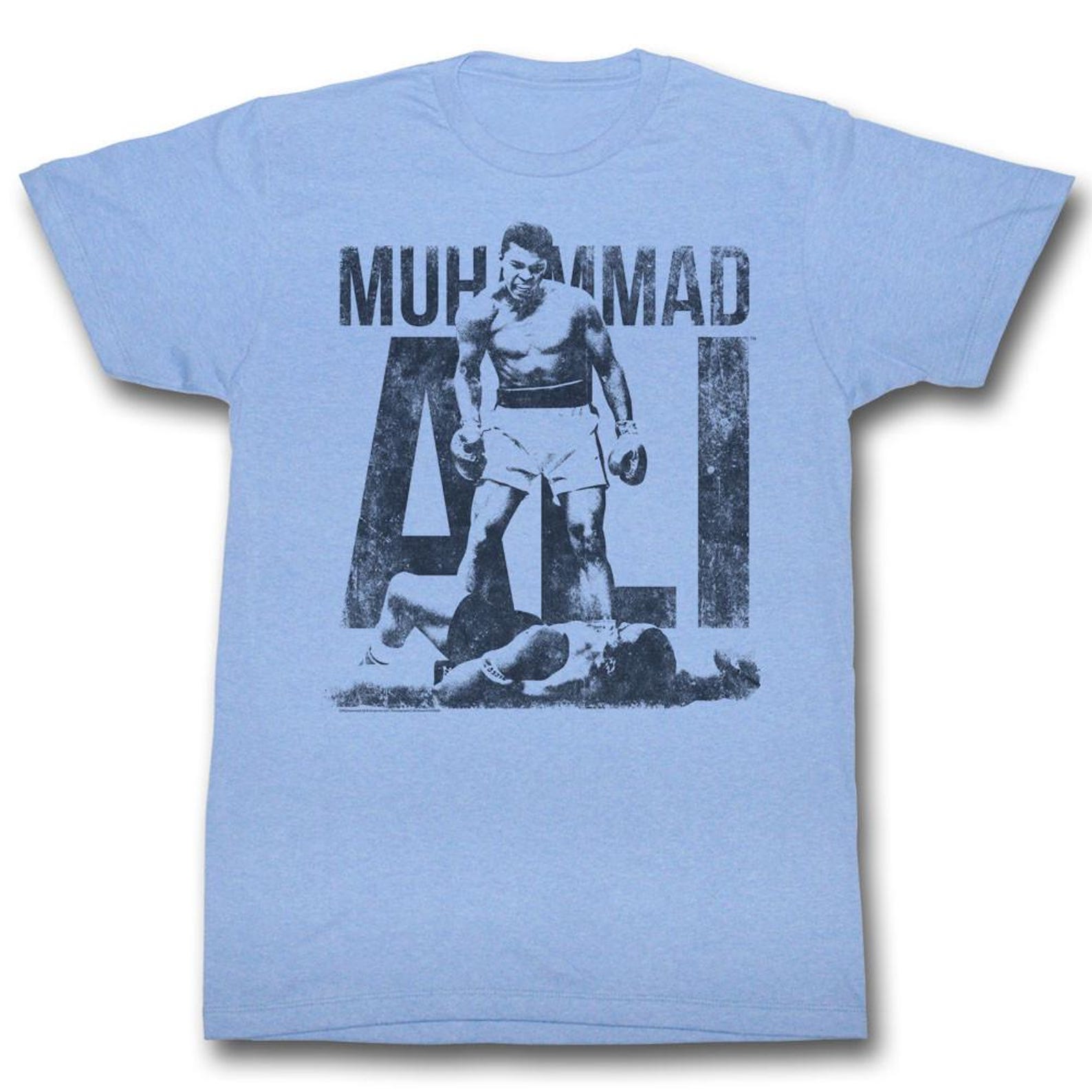Muhammad Ali Blue Light Blue Heather Adult T-Shirt L