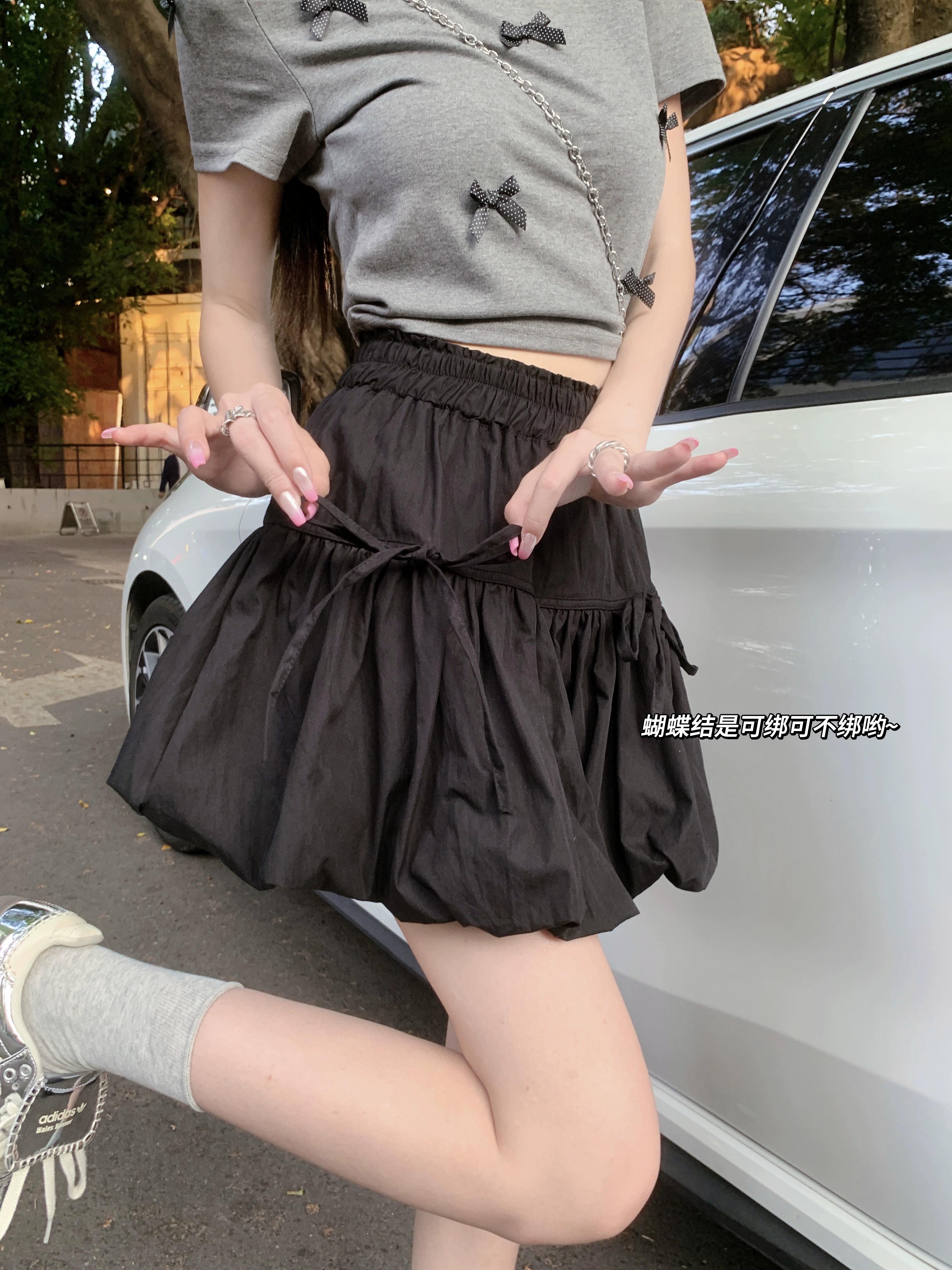 

Модный и модный дизайн, юбка с цветочным принтом и бантом для женщин, лето 2024, новая тонкая пышная юбка трапециевидной формы с высокой талией L