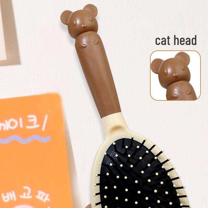 Tragbarer niedlicher Cartoon-Kätzchen-Luftkissenkamm für langes und lockiges Haar von Frauen