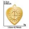 6pcs/Lot Different Heart Pendants For Jewelry Making Supplies 18k Real Gold Plated Stainless Steel Charms Bulk Sun Flower Charm