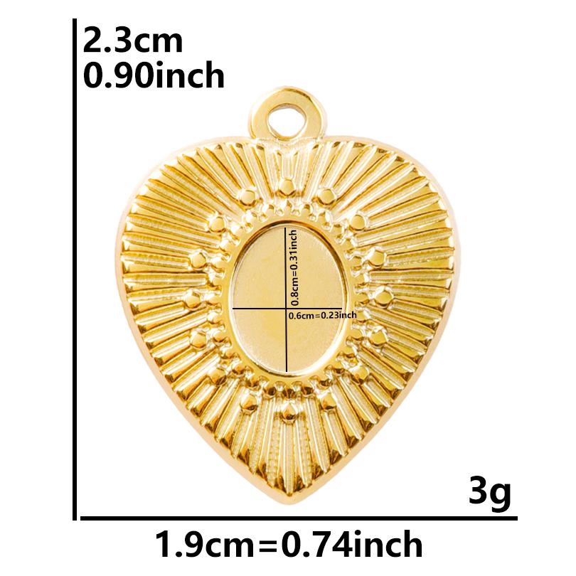 6pcs/Lot Different Heart Pendants For Jewelry Making Supplies 18k Real Gold Plated Stainless Steel Charms Bulk Sun Flower Charm