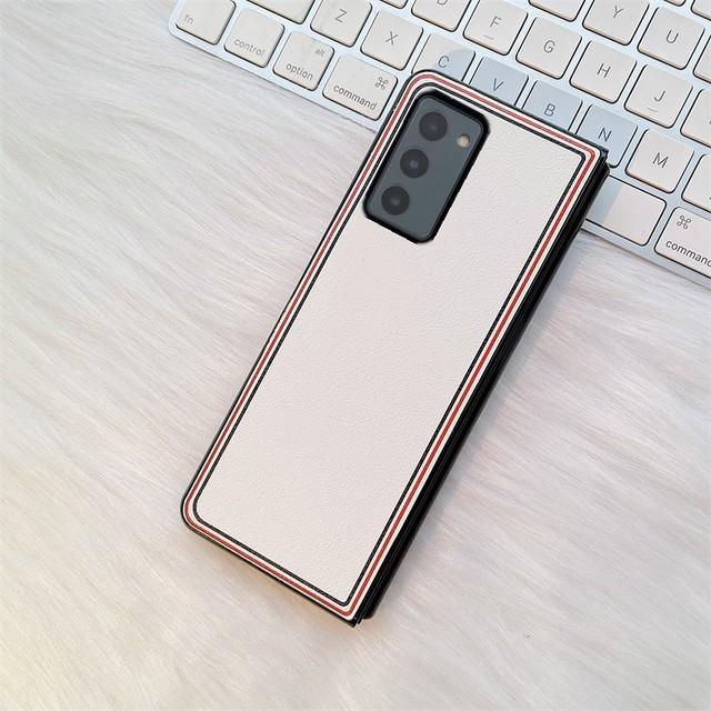 Moda Ortak Adı Lychee Kılıf Samsung Galaxy Z Fold 2 W21 Kapak Anti-Knock Lüks Deri + Pc Kılıfları Fold2 için