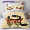 Monster Adventure Custom Name Pattern Bedding Quilt Set Quilt Cover Pillowcase Home Birthday Gift(1 * duvet cover + 2 * pillowcase, without core)