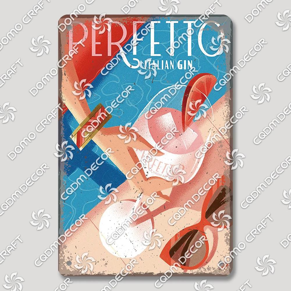 Vintage Drink Metal Tin Sign Wall Decor Mojito Margarita Aperol Spritz Negroni Limoncello  Perfect for Bar Pub Club