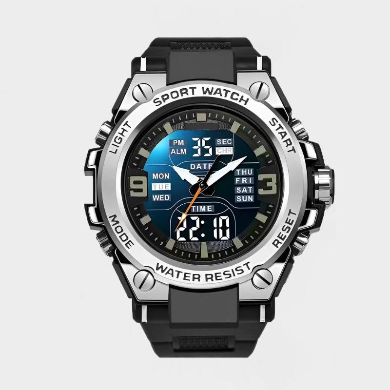 Multifunctional Luminous Alarm Clock Sports Watch Trendy Waterproof Electronic Watch