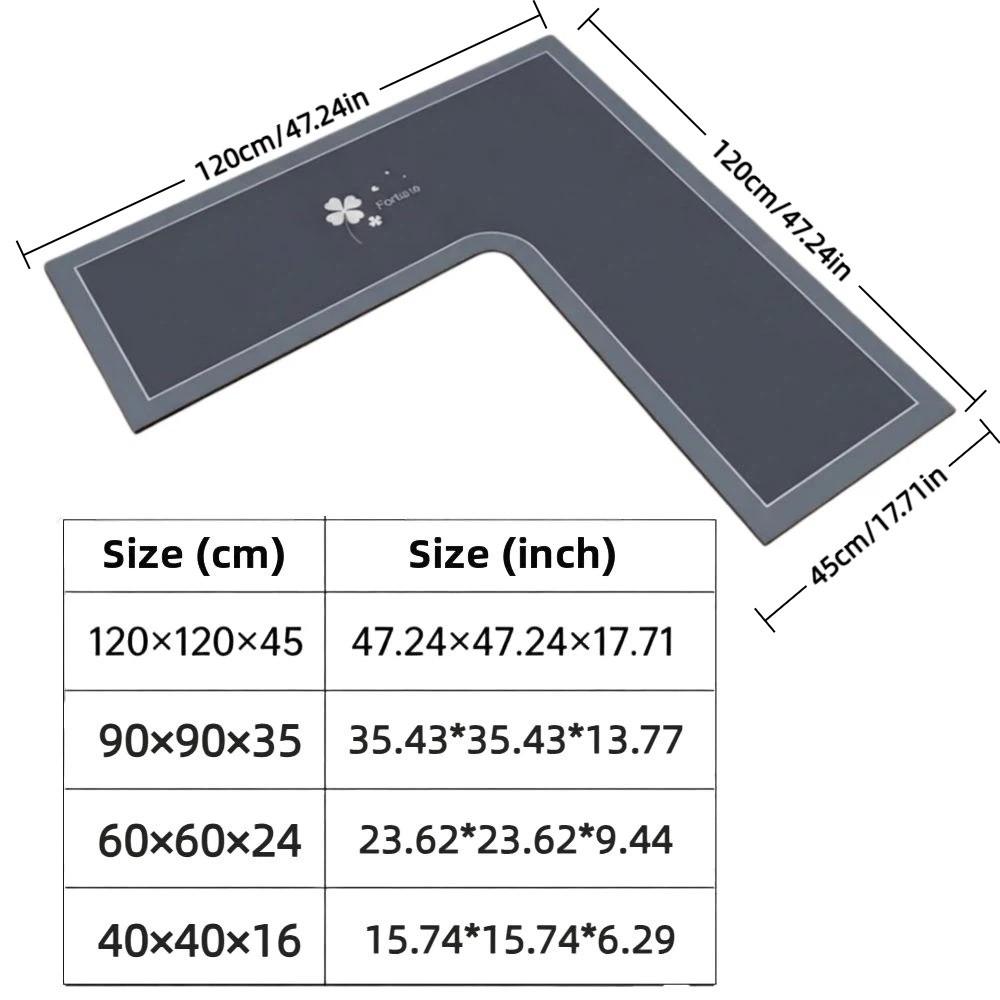 L-Shaped Bathroom Mat Anti-slip Kitchen Corner Carpet Luxury Kitchen Rug  For Home Corner