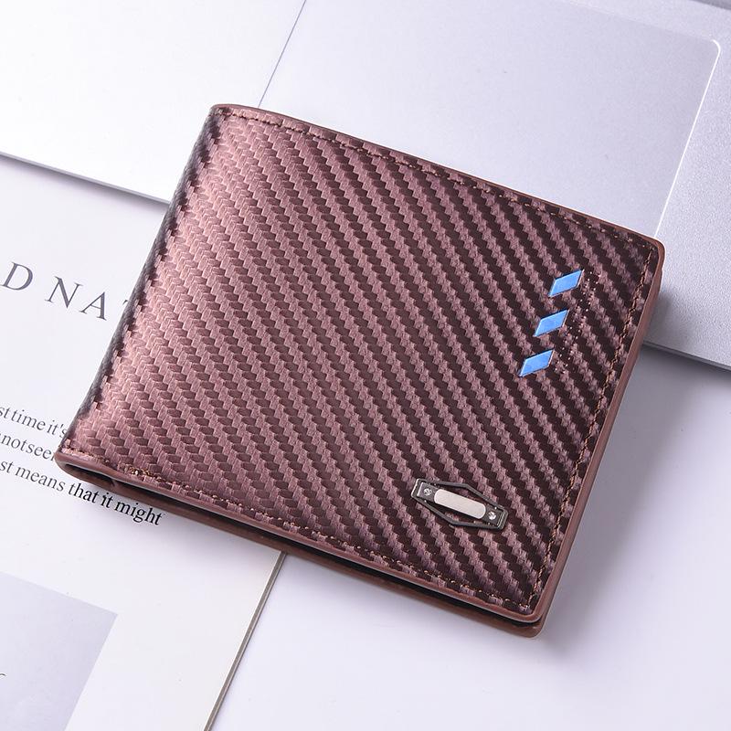 Men's Large Capacity Carbon Fiber Trifold Wallet - Multifunctional Business Card Holder