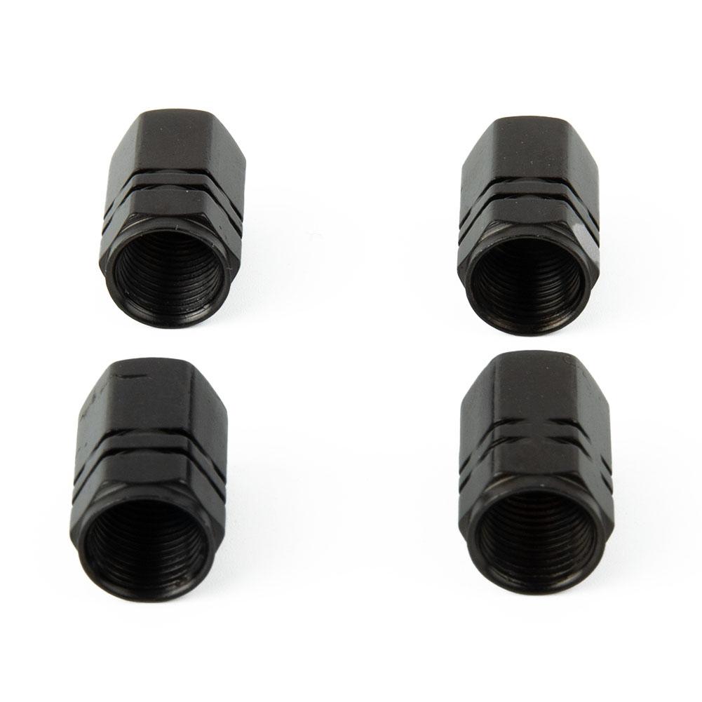 4pcs Tire Valve Air Valve Cap Black Aluminum Rims Stem Tyre Cover