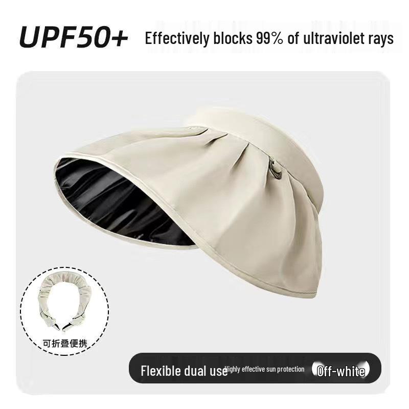 Damen UV-Schutz Radfahren Sonnenhut mit Gesichtsbedeckung und modischem offenem Oberteil-Design