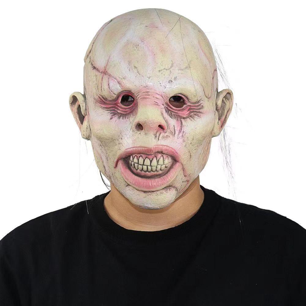 Horror Headgear for Elderly Bald Men, Halloween Zombie Scary Masquerade Haunted House Escape Room Zombie Props