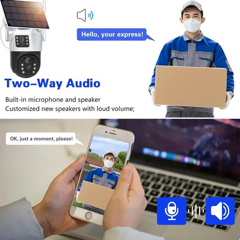 V380 PRO 4G Solar Dual Lens Remote Outdoor Monitoring Camera