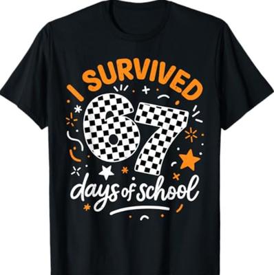 I Survived 67 Days Of School Funny Six Seven 6 7 Meme Z Gen T-Shirt