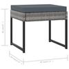 11 Piece Garden Dining Set with Cushions Poly Rattan Gray