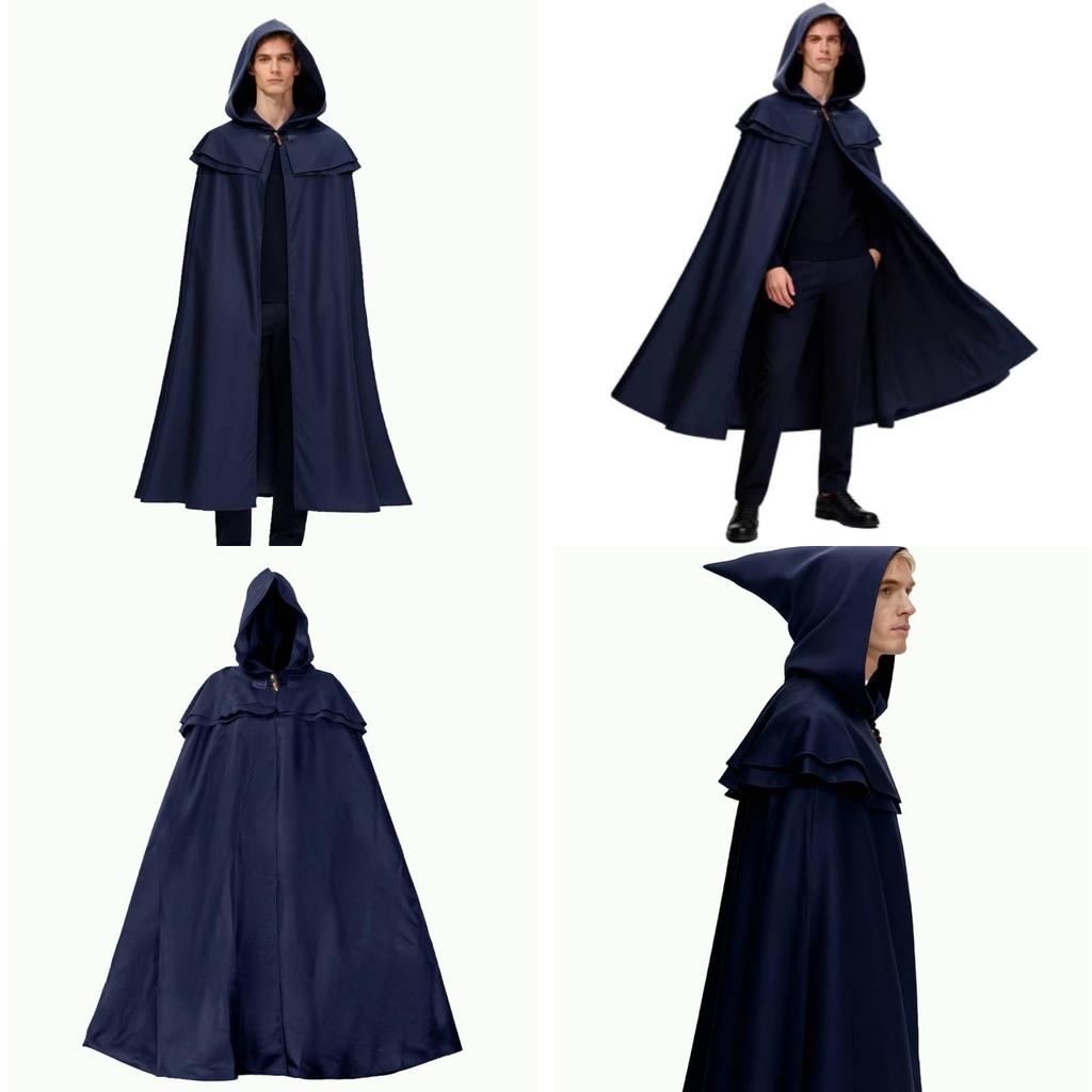 Mittelalterlicher Fantasy-Umhang mit Kapuze für Cosplay und Mottopartys
