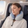 U Shaped Travel Pillow, Memory Foam Neck Pillow, Cooling Neck Support Pillow, Portable Headrest with Removable Washable Cover for Office Planes