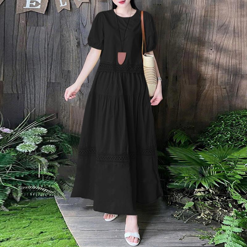 ZANZEA Conjunto de duas peças de blusa de manga curta e saia longa para mulheres