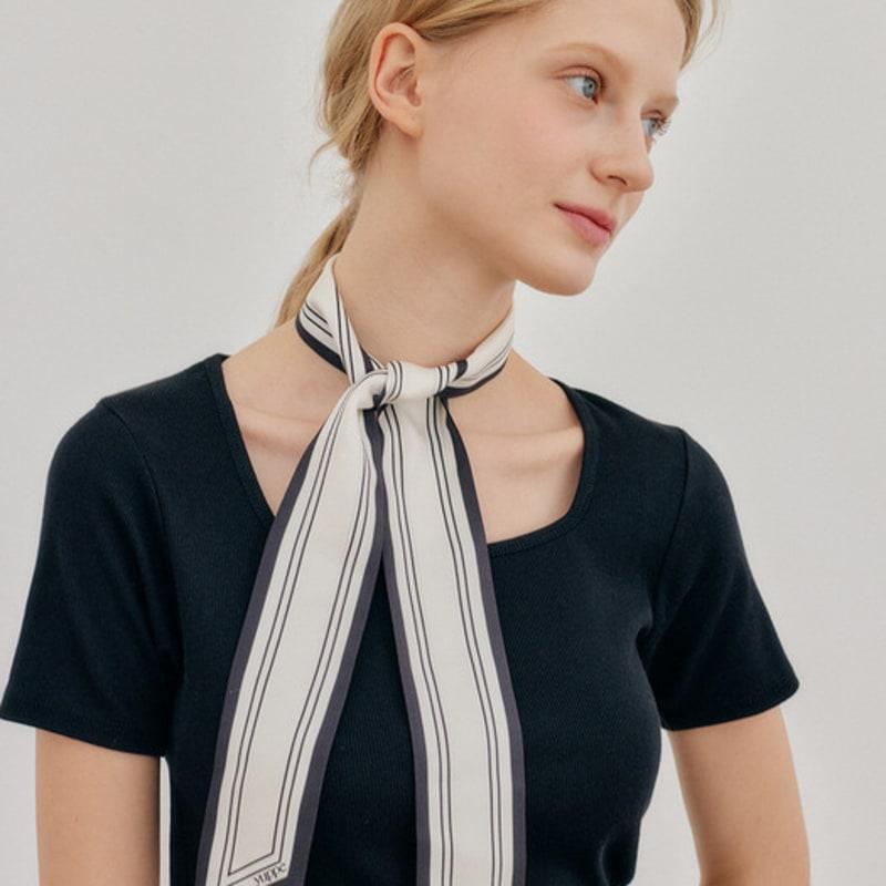 YUPPE LINE TWILLY SCARF_BLACK