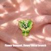 Enamel Flower Pin Set Bouquet Brooch for Women, Romantic Jewelry, Durable Floral Zinc Alloy Lapel Coats Dresses And Scarves Gold Edge Aesthetic
