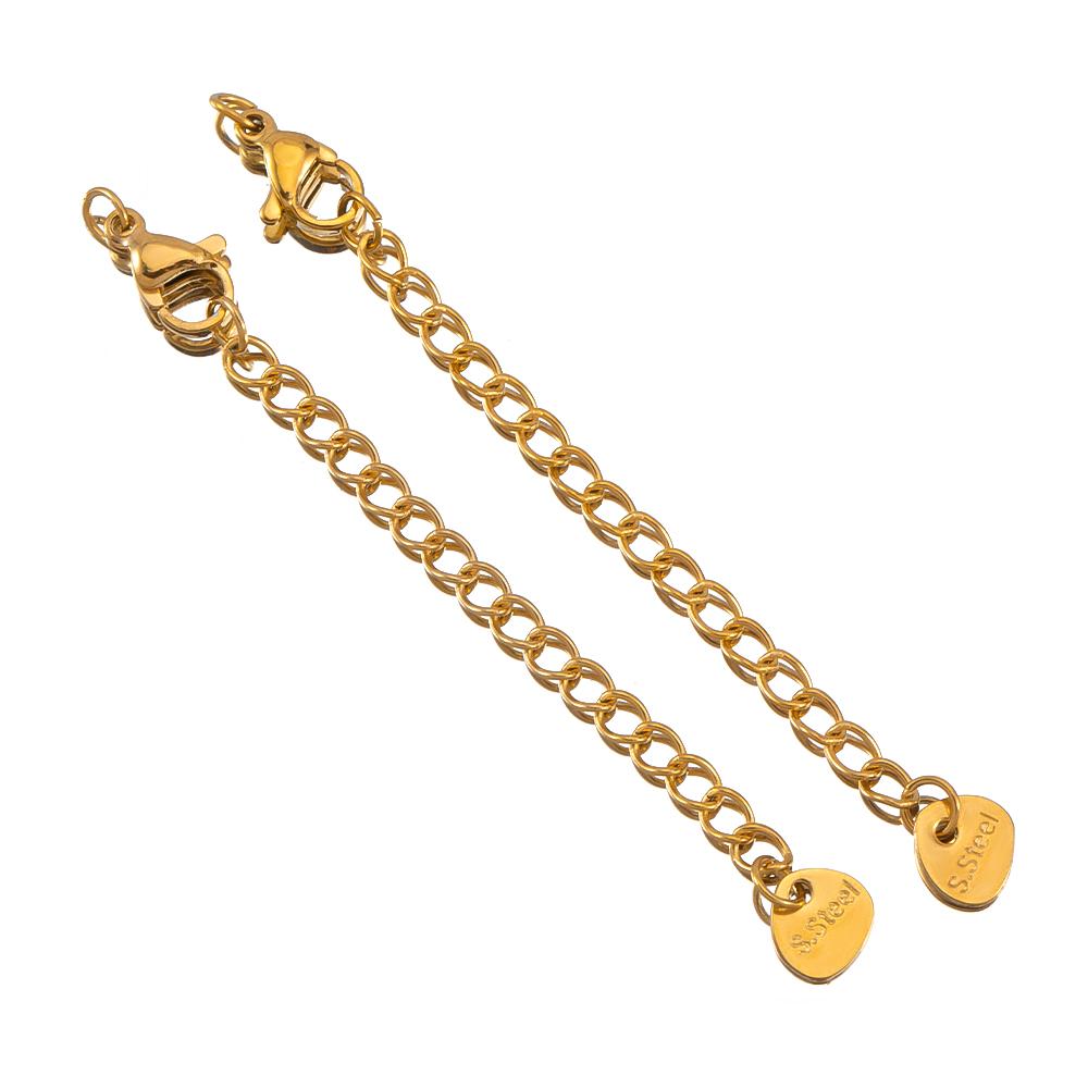 5pcs Stainless Steel Extension Golden Tail Chain Lobster Clasp Connector Extended Chain for Bracelet Necklace DIY Jewelry Making