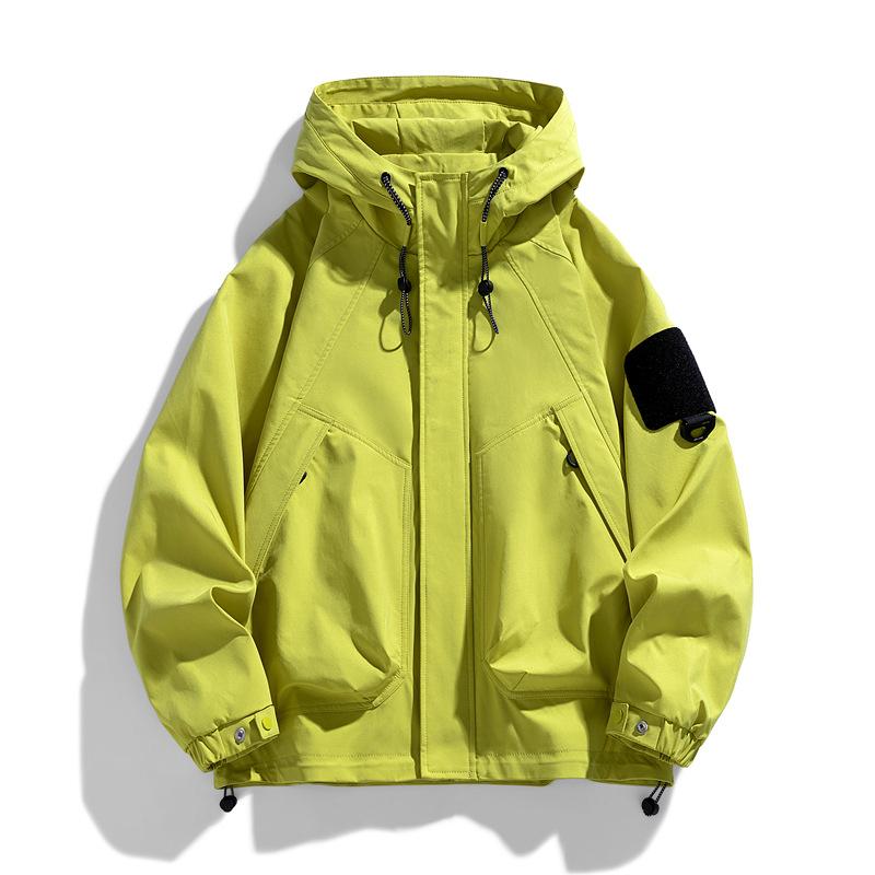 

Новые американские куртки на осень и зиму, уличные ветрозащитные и водонепроницаемые альпинистские куртки для мужчин и женщин на весну и осень M неоновый жёлтый