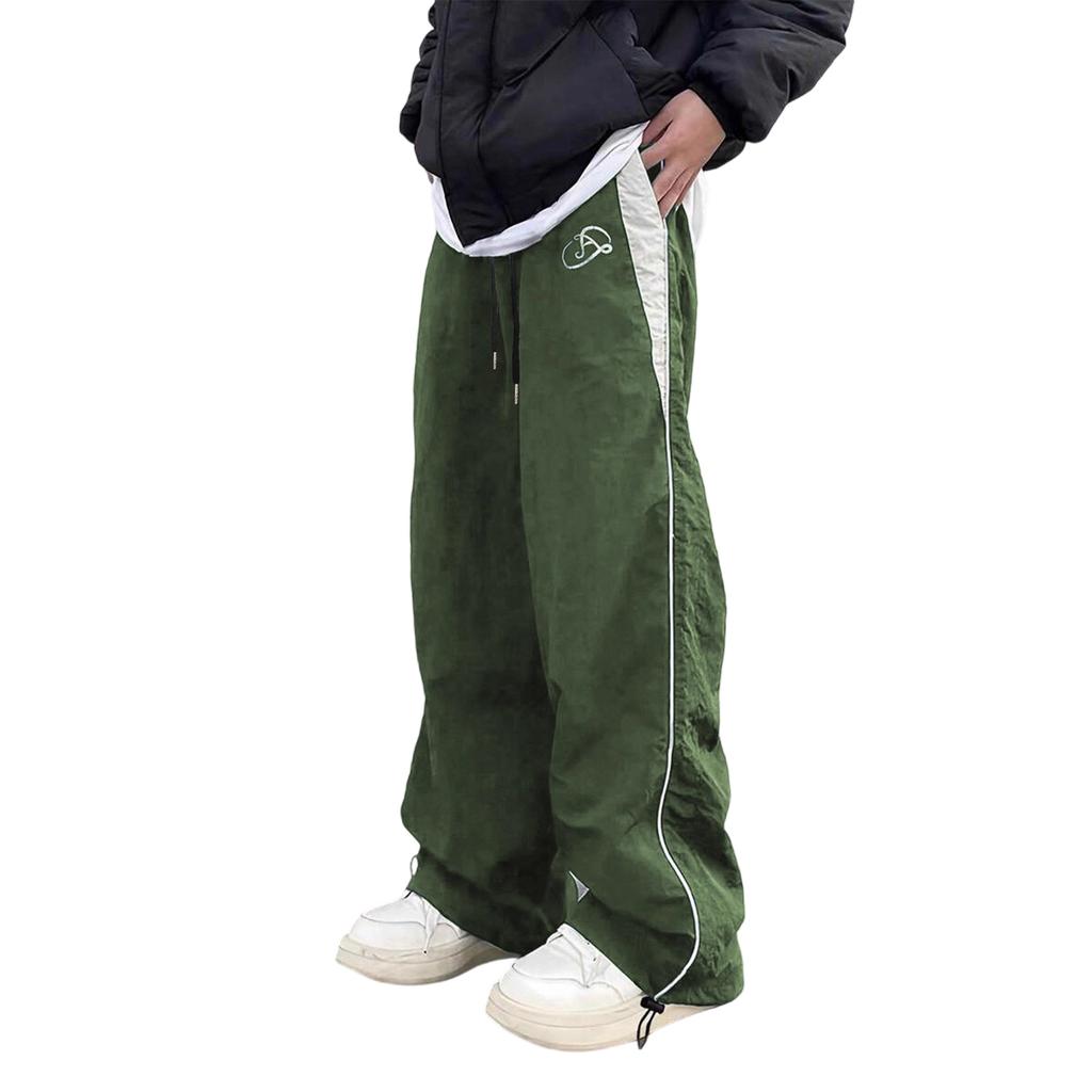 Pantaloni da tuta larghi a gamba larga con inserti laterali e vita con coulisse regolabile per uomo e donna, unisex, casual, sportswear