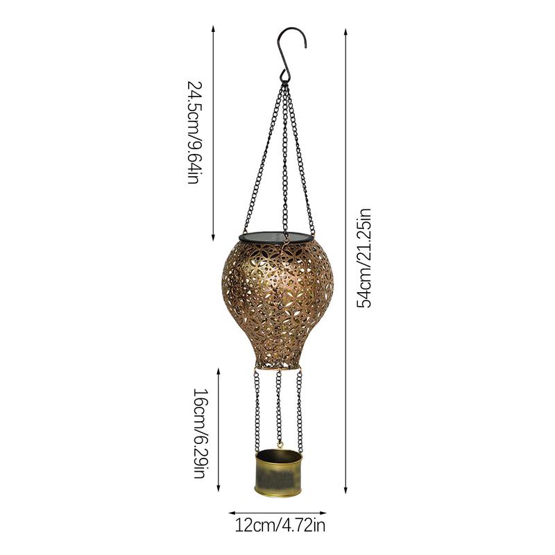 Hot Air Balloon Solar Light Lantern Hot Air Balloon Shape Solar Light Energy-Efficient Weatherproof for Garden Outdoor Lights