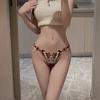 Women G-string Triangle Metal Ring Sexy Butterflies Embroidery Adjustable Lady Thong Inner Wear Clothes