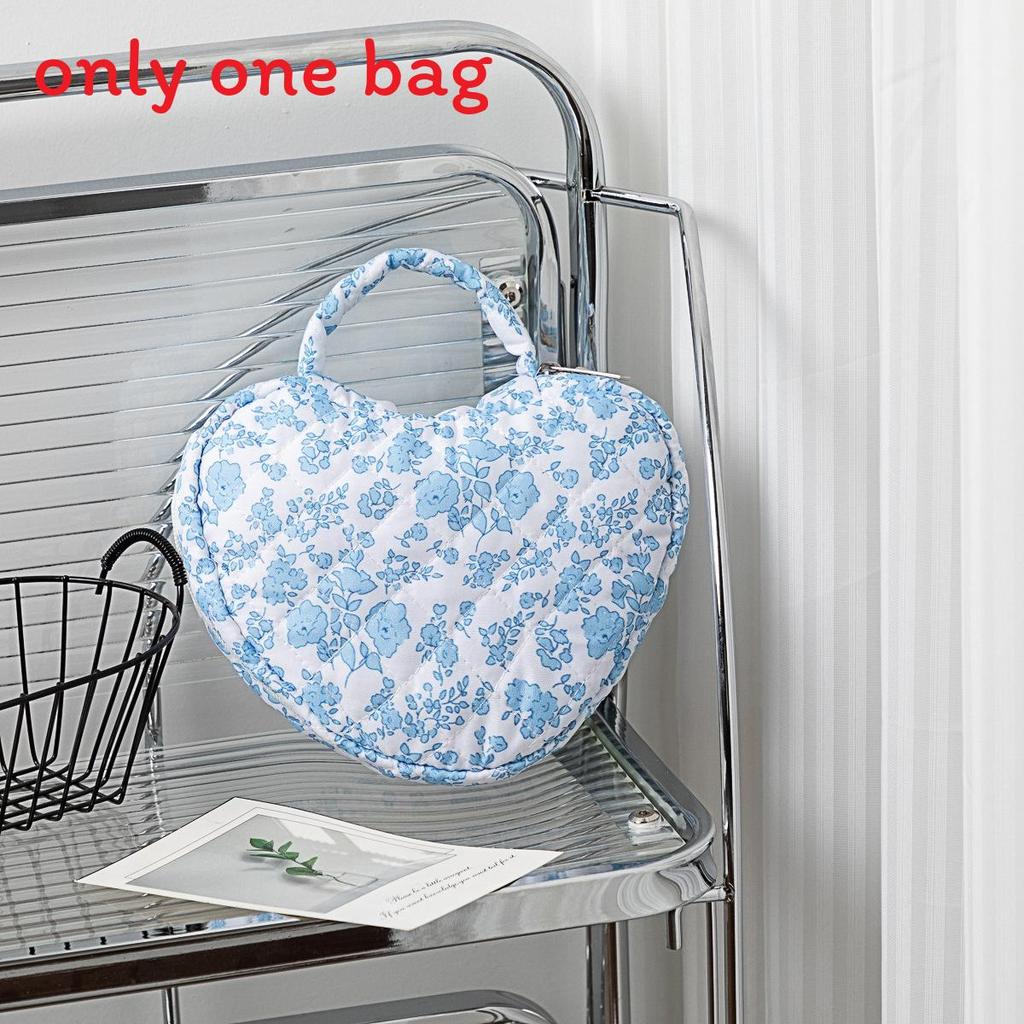 Elegant Flower Print Makeup Organizer With Waterproof Polyester Material For Women And Men Style A