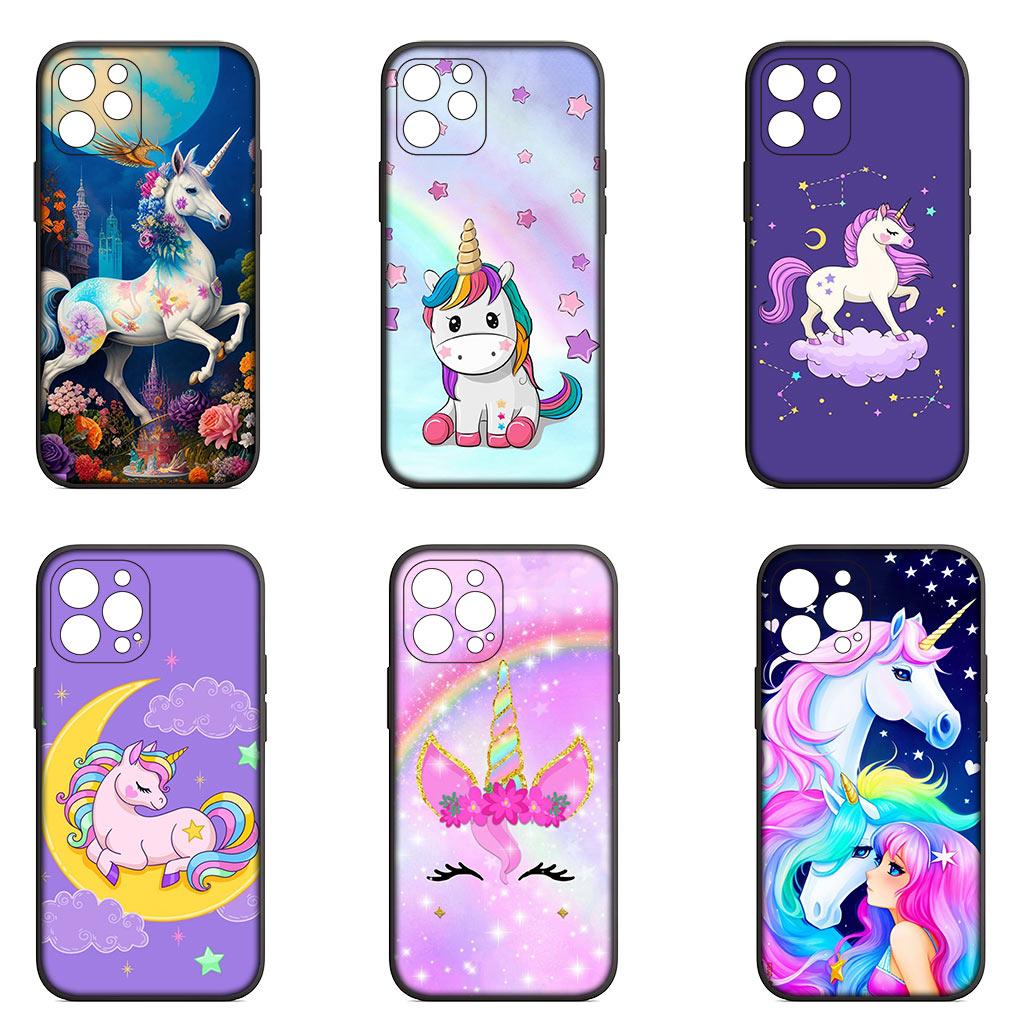 Anime Unicorn Cartoon Horse Soft Phone Cover for Apple iPhone 16 11 Pro XS Max X XR 6 7 8 6S Plus + SE 2022 8+ Silicone Case
