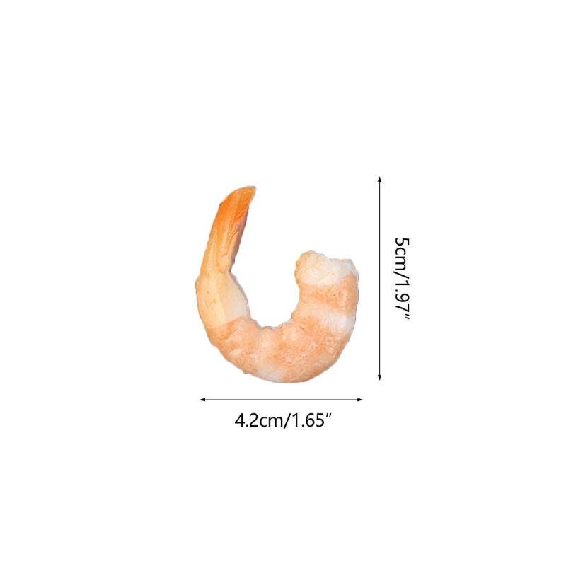 4PCS/Pack Artificial Shrimp Pvc Simulated Food Simulated Food Shrimp Shrimp Model Decorations Display Shooting Tool