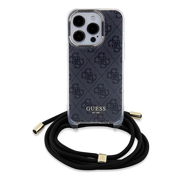 Guess Guhcp15Xhc4Sek Iphone 15 Pro Max 6.7 Czarny/Black Hardcase Crossbody Cord 4G Print