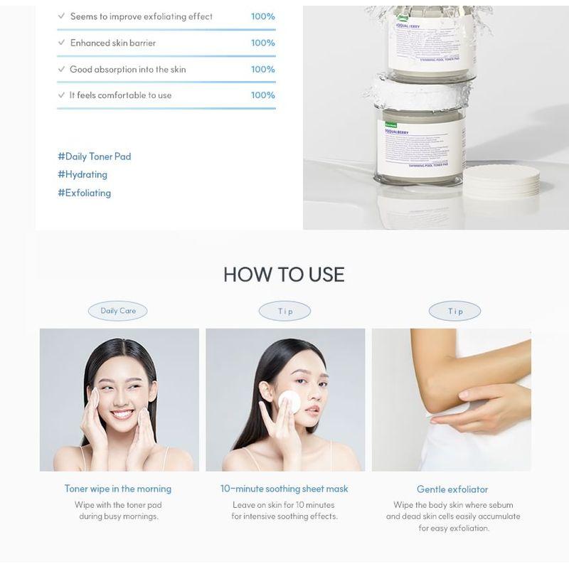 EQQUALBERRY - Swimming Pool Toner Pads
