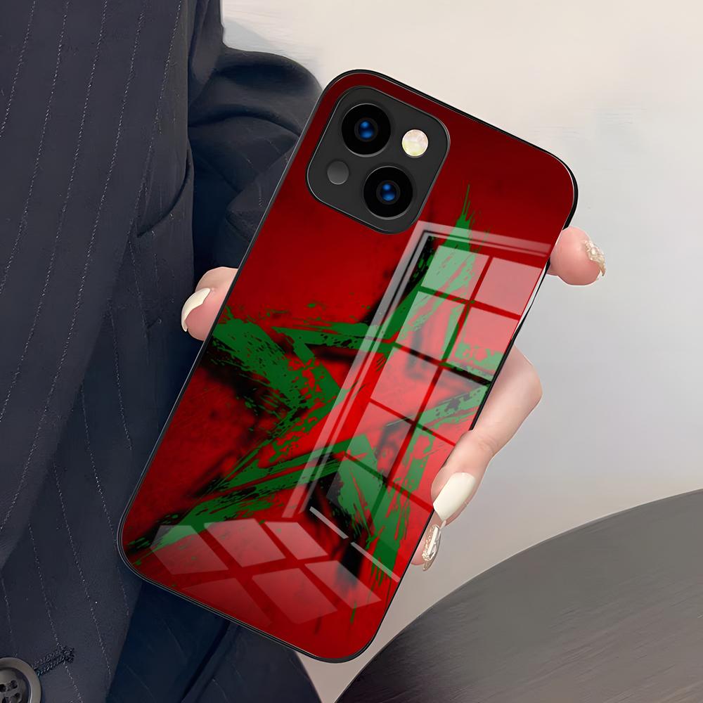 Marokko Flagge Handyhülle Für IPhone 17 Pro Max 15 Pro 16 14 Plus 12 13 Mini 11 Pro Stoßfeste Glasabdeckung