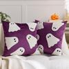 Halloween Pillow Covers 16x16 Inch Set of 2 Embroidery Ghost Throw Pillow Covers Indoor Outdoor Decorative Cushion Cases for Sofa Couch Bed Living
