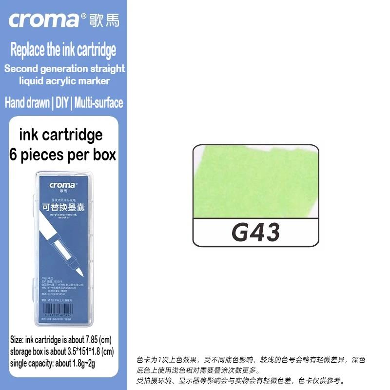 Croma 160/24 Color Replaceable Ink Refill Liquid Soft Tip Acrylic Marker Non Toxic Waterproof School Office Supplies Stationery