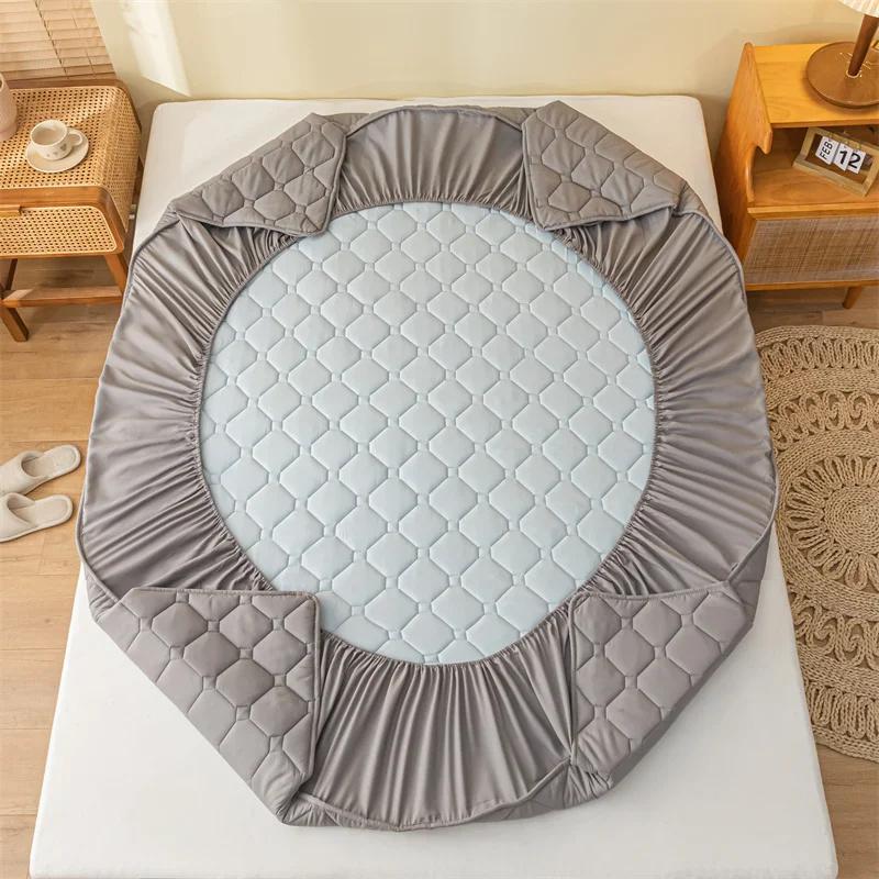 100% Waterproof Bed Fitted Bed Sheet Anti-mite and Anti-bacterial Mattress Protector Soft Breathable Mattress Cover Washable