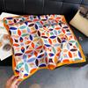 Damen S Geometrisch Bedruckter Seidenähnlicher Quadratischer Schal Für Den Sommer