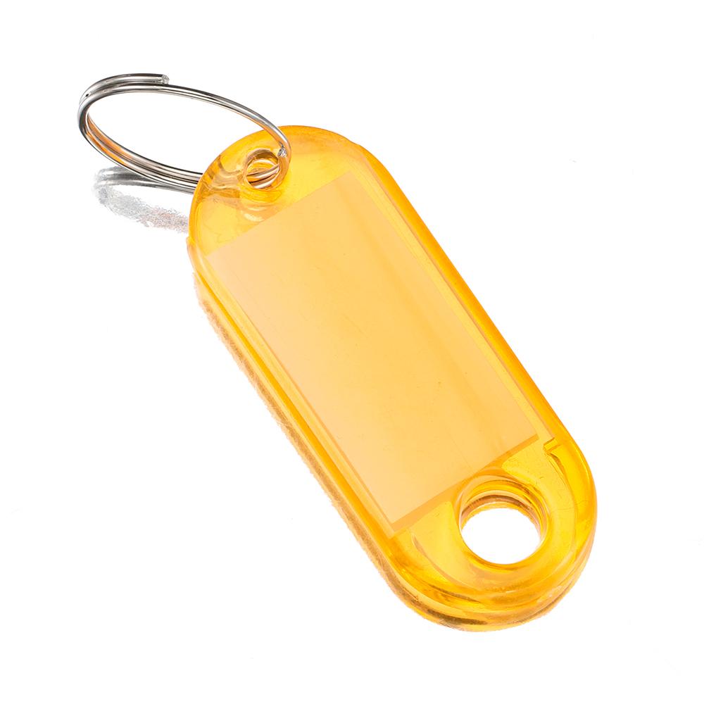 10pcs Coloful Key Tags Plastic Split Key Ring Paper Labels Clear Windows Flexible Key Organizer DIY Item Identifiers Luggage Tag